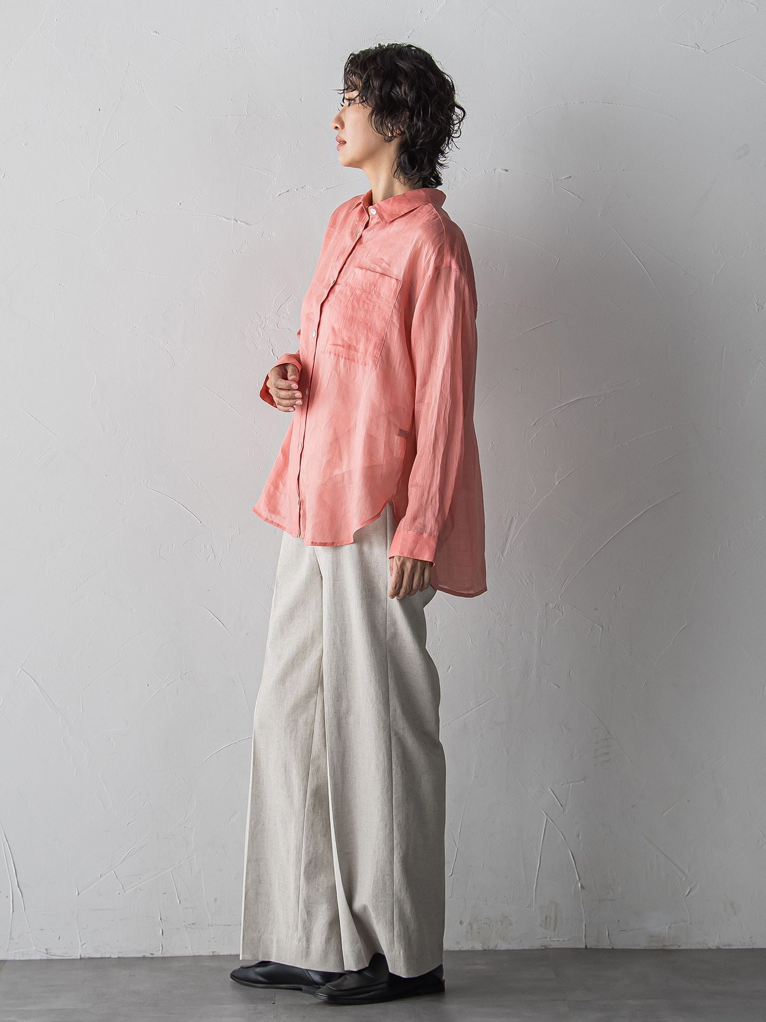 【WEB限定/+5cm丈長め】シェルタリングワイドパンツ