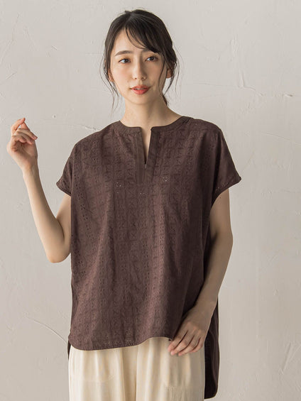 【WEB限定】異素材ドッキングブラウス