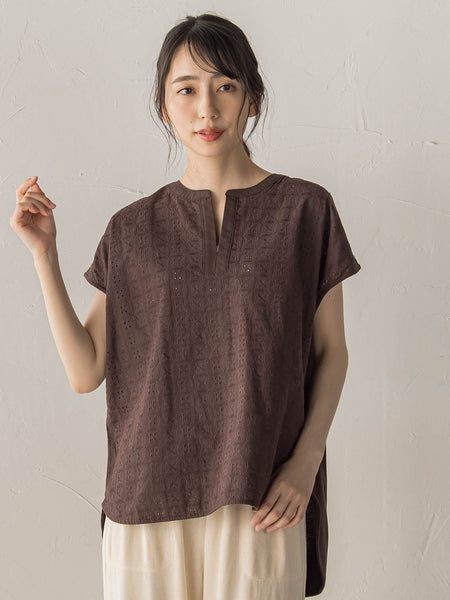 【WEB限定】異素材ドッキングブラウス