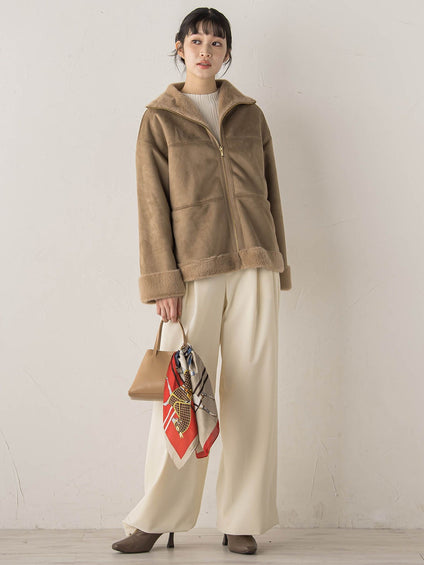 袖ボタンランダムリブニット≪手洗い可能≫