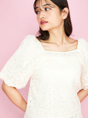 【SHIORI IRIE コラボ】2WAYオフショルレースブラウス≪手洗い可能≫