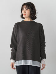 【大きいサイズ】ヘリンボーンニット