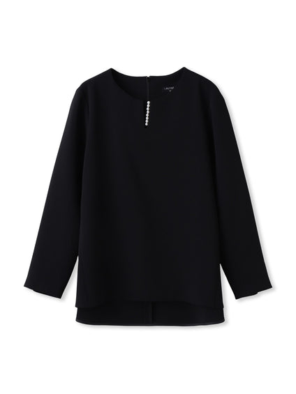 トリクシオンキーネックブラウス≪セットアップ対応/手洗い可能≫