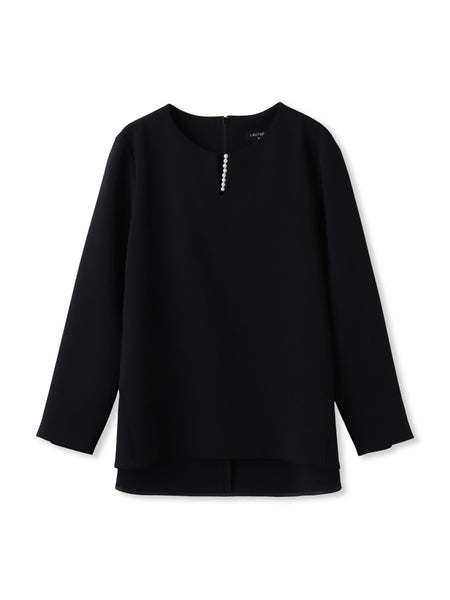 トリクシオンキーネックブラウス≪セットアップ対応/手洗い可能≫