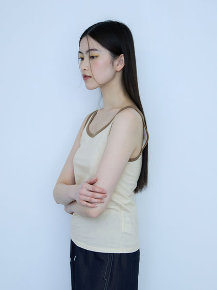 バイカラーパイピングタンクトップ