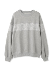 裏毛レースドッキングプルオーバー