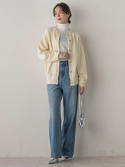 フクレジャガードニットカーディガン≪手洗い可能≫