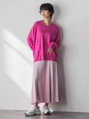 【新色追加】Vネックコクーンニットプルオーバー≪手洗い可能≫