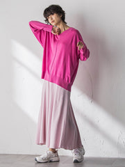 【新色追加】Vネックコクーンニットプルオーバー≪手洗い可能≫