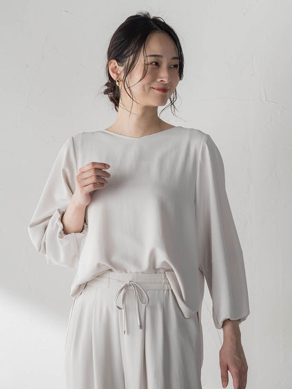≪シリーズ累計2万枚突破！≫【ラクする美人服】デザインスリーブブラウス