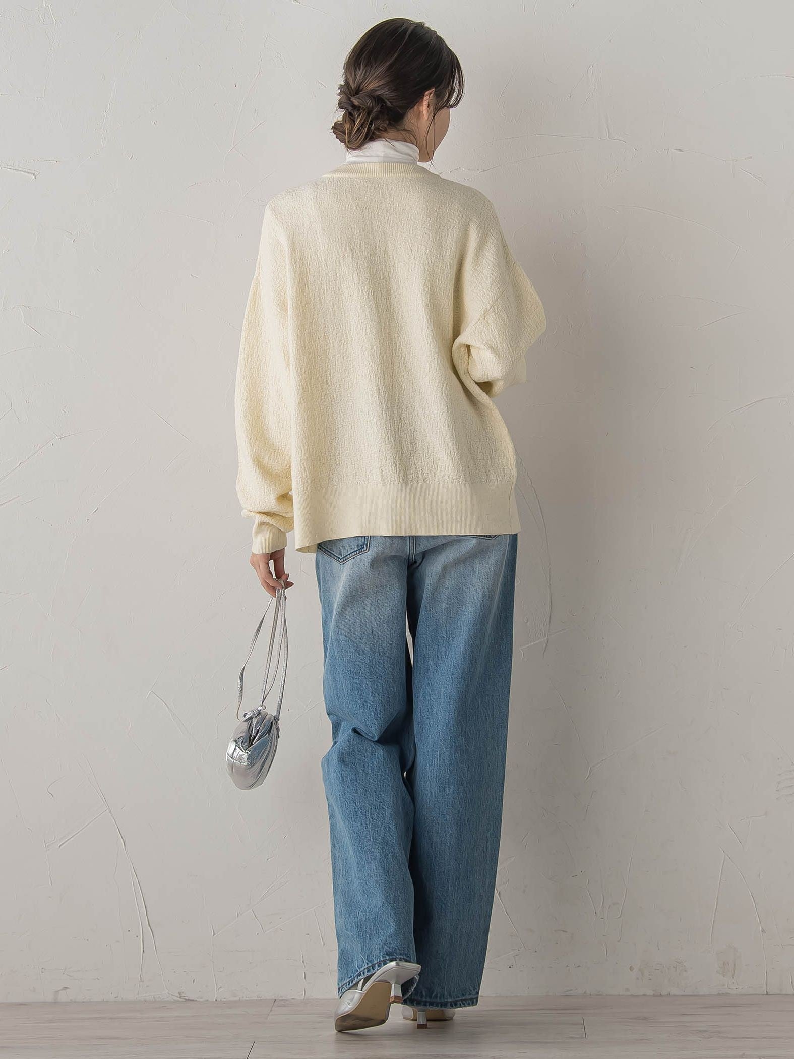 フクレジャガードニットカーディガン≪手洗い可能≫