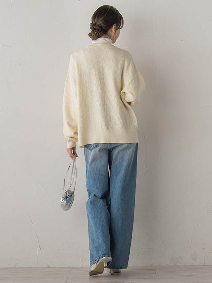 フクレジャガードニットカーディガン≪手洗い可能≫