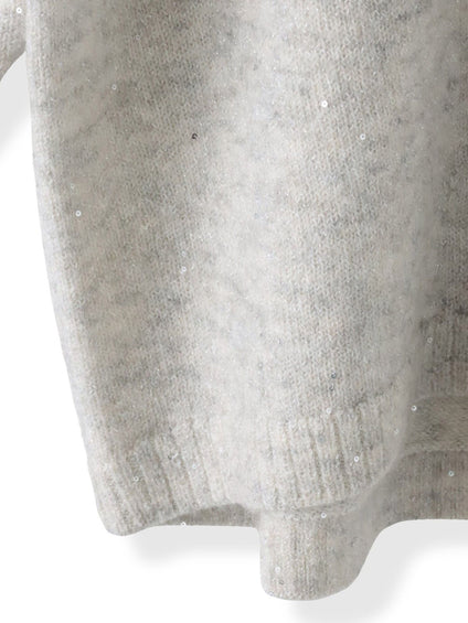 スパンコールクルーネックニット≪洗える≫