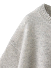 スパンコールクルーネックニット≪洗える≫