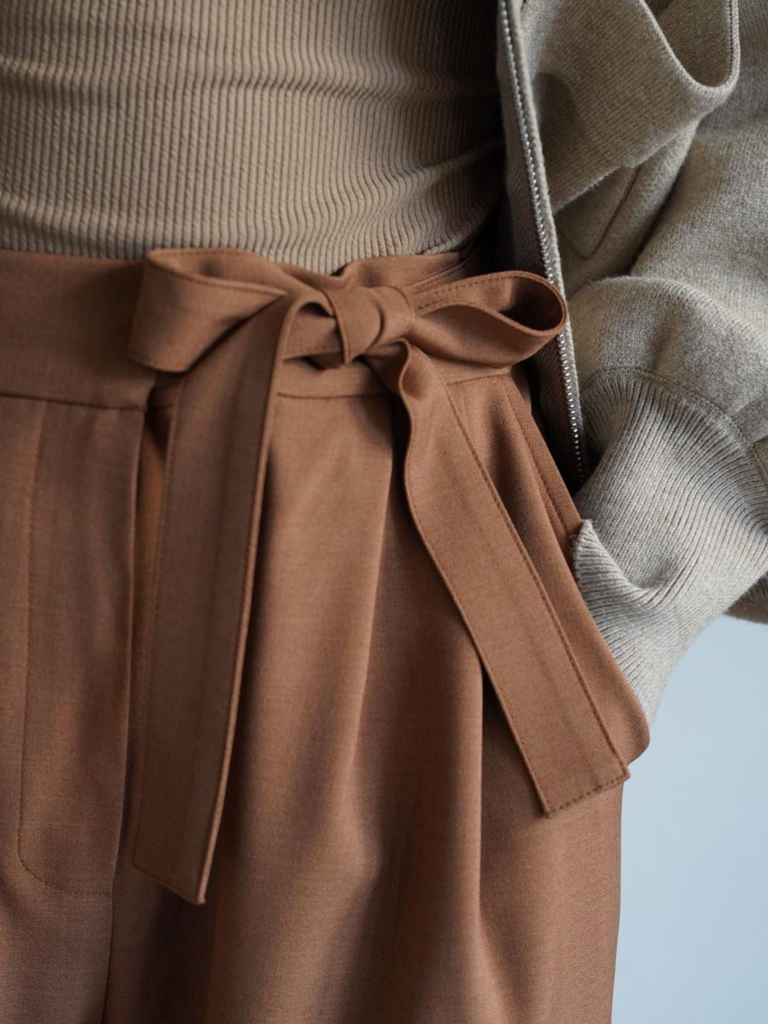 Belted Tack Pants［under150cmさんもオススメ］≪手洗い可能≫