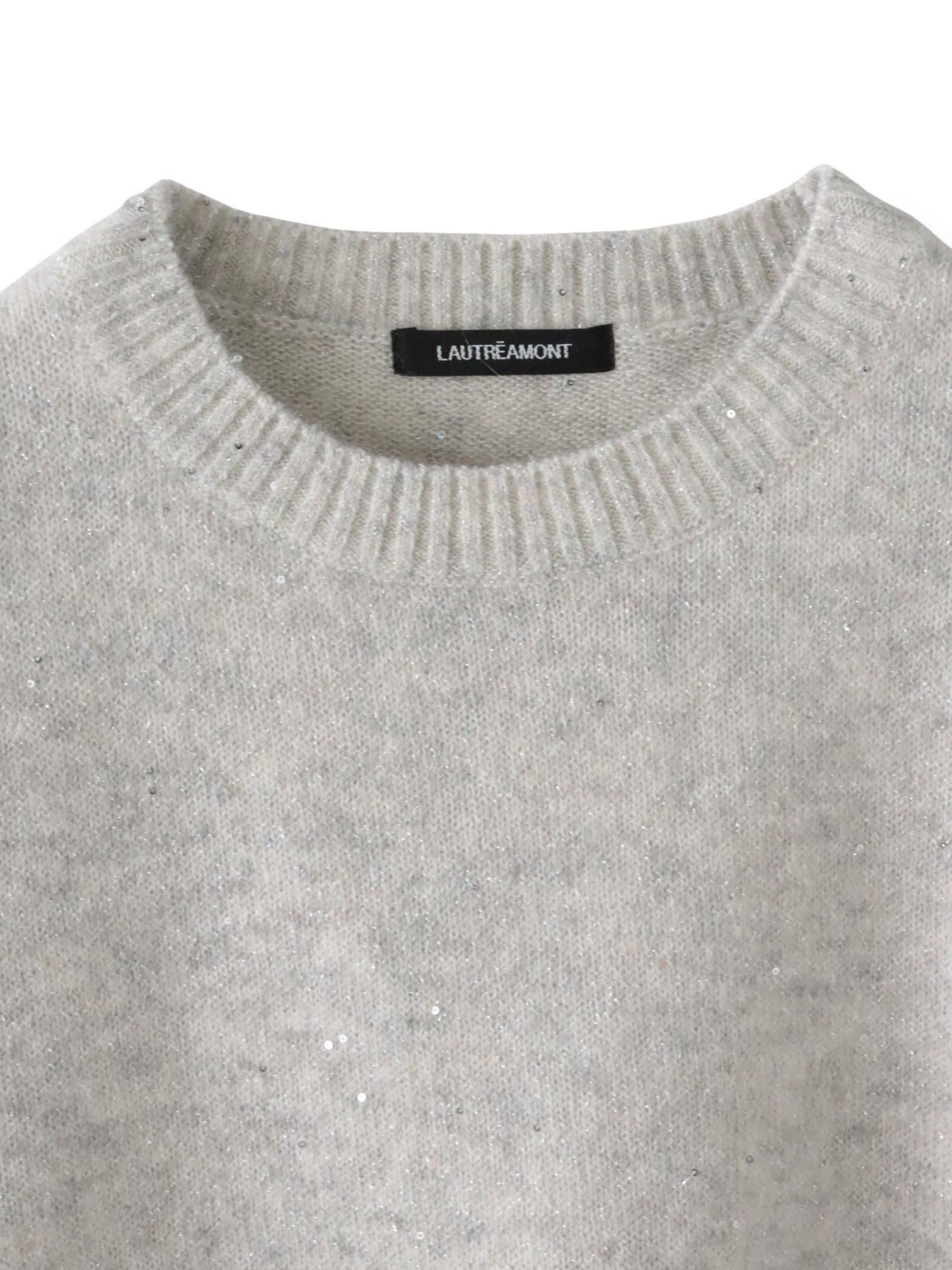 スパンコールクルーネックニット≪洗える≫