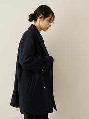 ウール調ジャージーオーバーサイズコート