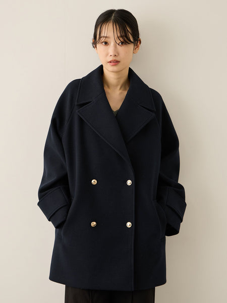 ウール調ジャージーオーバーサイズコート