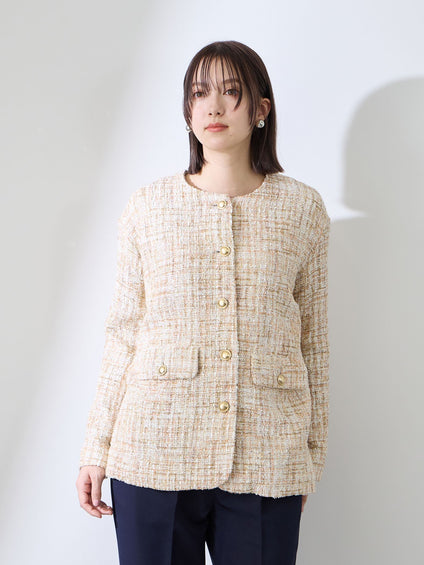 チュールレイヤーセットツィードジャケット