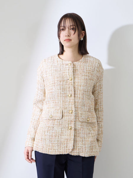 チュールレイヤーセットツィードジャケット