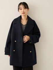 ウール調ジャージーオーバーサイズコート