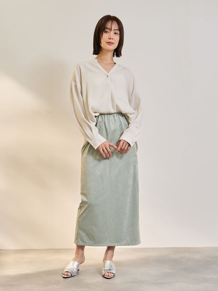 ストレッチフェイクスウェードナロースカート