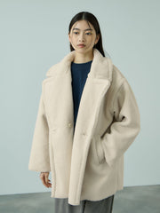 フェイクムートンミドルダブルコート