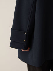 ウール調ジャージーオーバーサイズコート