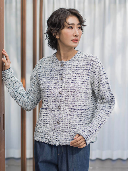 ツイードカーディガン