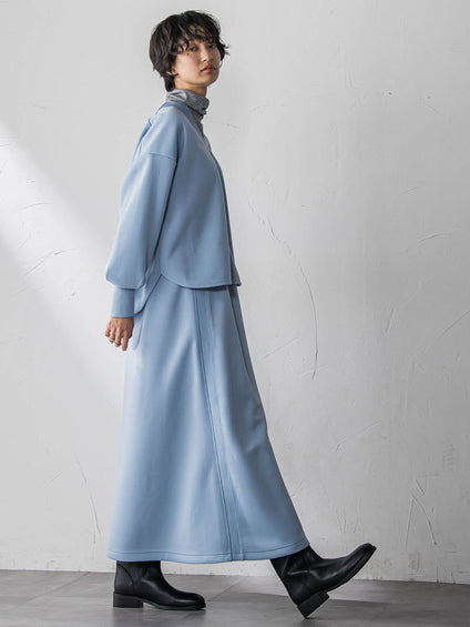 軽量ボンディングスカートセットアップ≪洗濯機で洗える≫