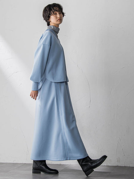 軽量ボンディングスカートセットアップ≪洗濯機で洗える≫