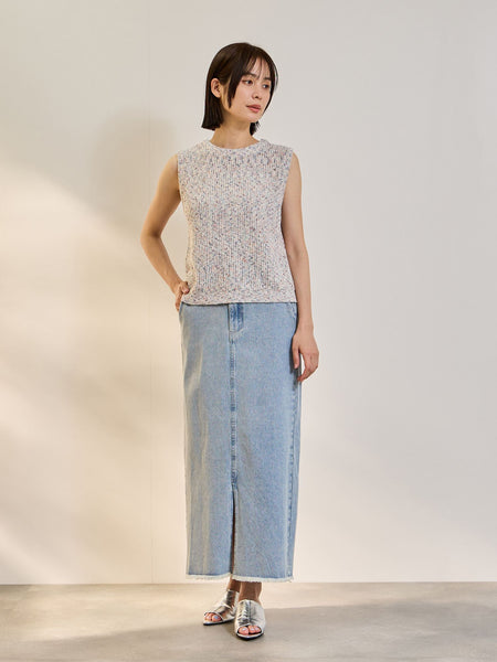 ミックスコイルクロップドニットベスト