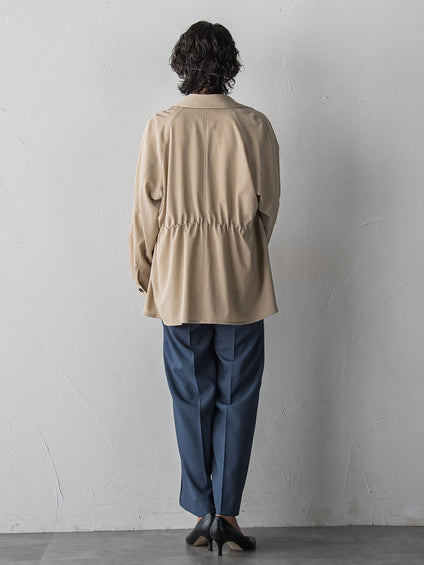 【大きいサイズ】シャンブレーショートトレンチ