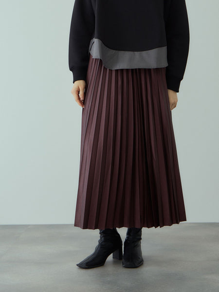 レザーライクジョーゼットプリーツスカート≪手洗い可能≫