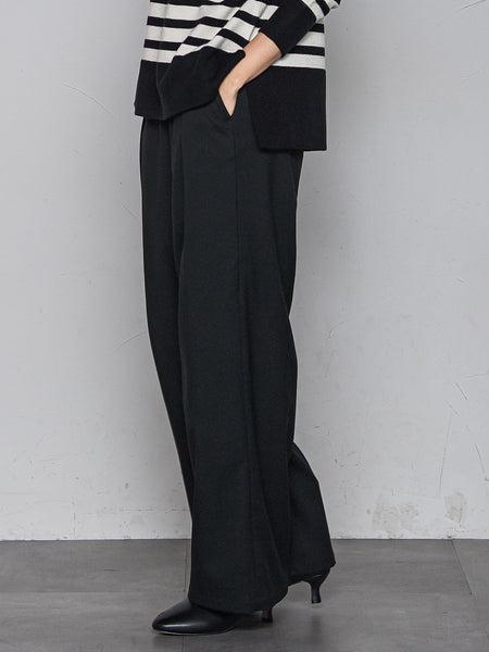 【一瞬で楽とキレイを叶える】裏起毛イージーワイドパンツ≪手洗い可能≫