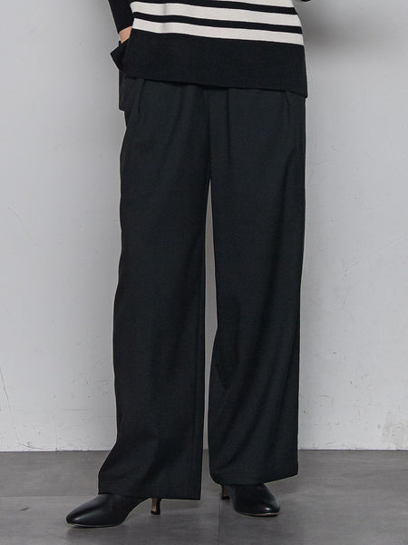 【一瞬で楽とキレイを叶える】裏起毛イージーワイドパンツ≪手洗い可能≫