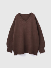 アルパカタッチVネックニットプルオーバー≪手洗い可能≫