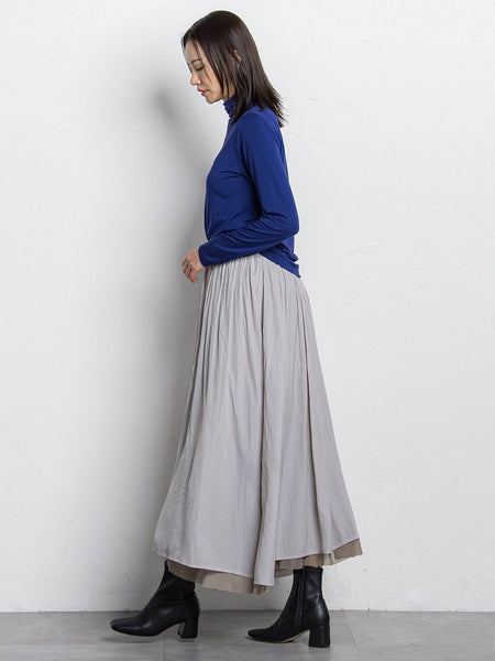 パウダーサテンリバーシブルスカート