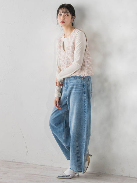 ミックスツィードベスト≪洗濯機で洗える≫