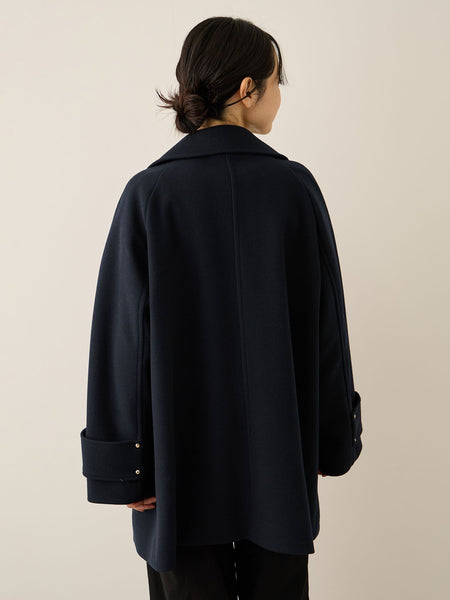 ウール調ジャージーオーバーサイズコート