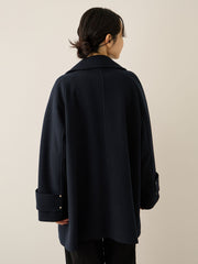 ウール調ジャージーオーバーサイズコート