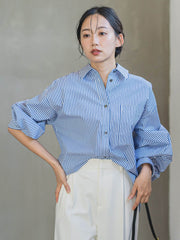 ボリュームスリーブシャツ≪洗濯機で洗える≫