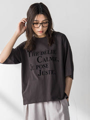 ビンテージライクメッセージルーズTシャツ