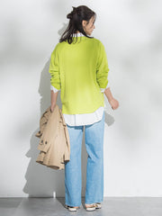 【Brisbane】 Vネックカーディガン≪洗える≫