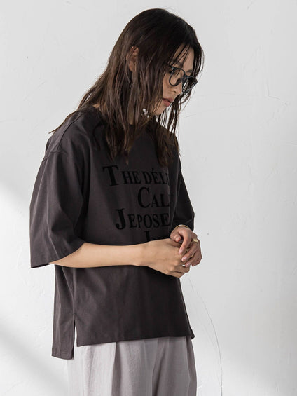 ビンテージライクメッセージルーズTシャツ