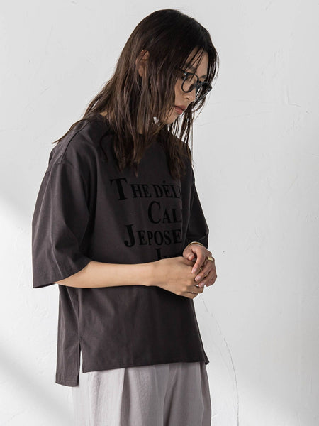ビンテージライクメッセージルーズTシャツ