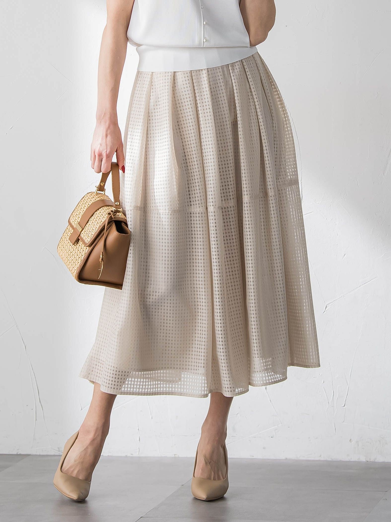 ラッセルレースチェックスカート