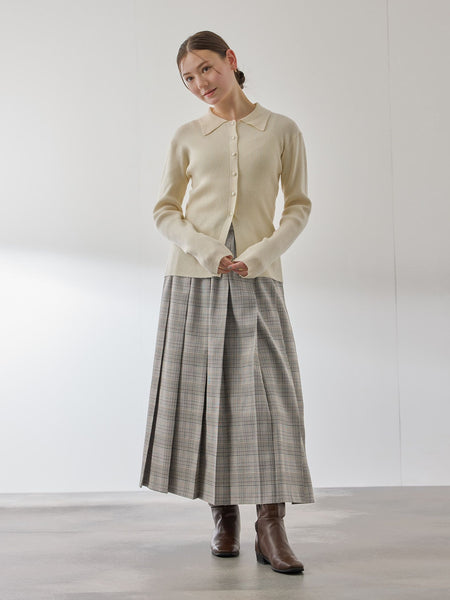 マルチグレンチェックタックプリーツスカート≪手洗い可能≫