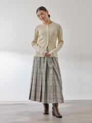 マルチグレンチェックタックプリーツスカート≪手洗い可能≫