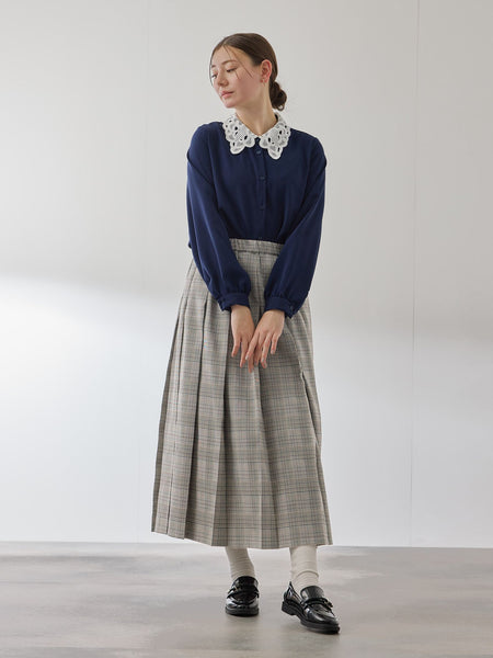 マルチグレンチェックタックプリーツスカート≪手洗い可能≫